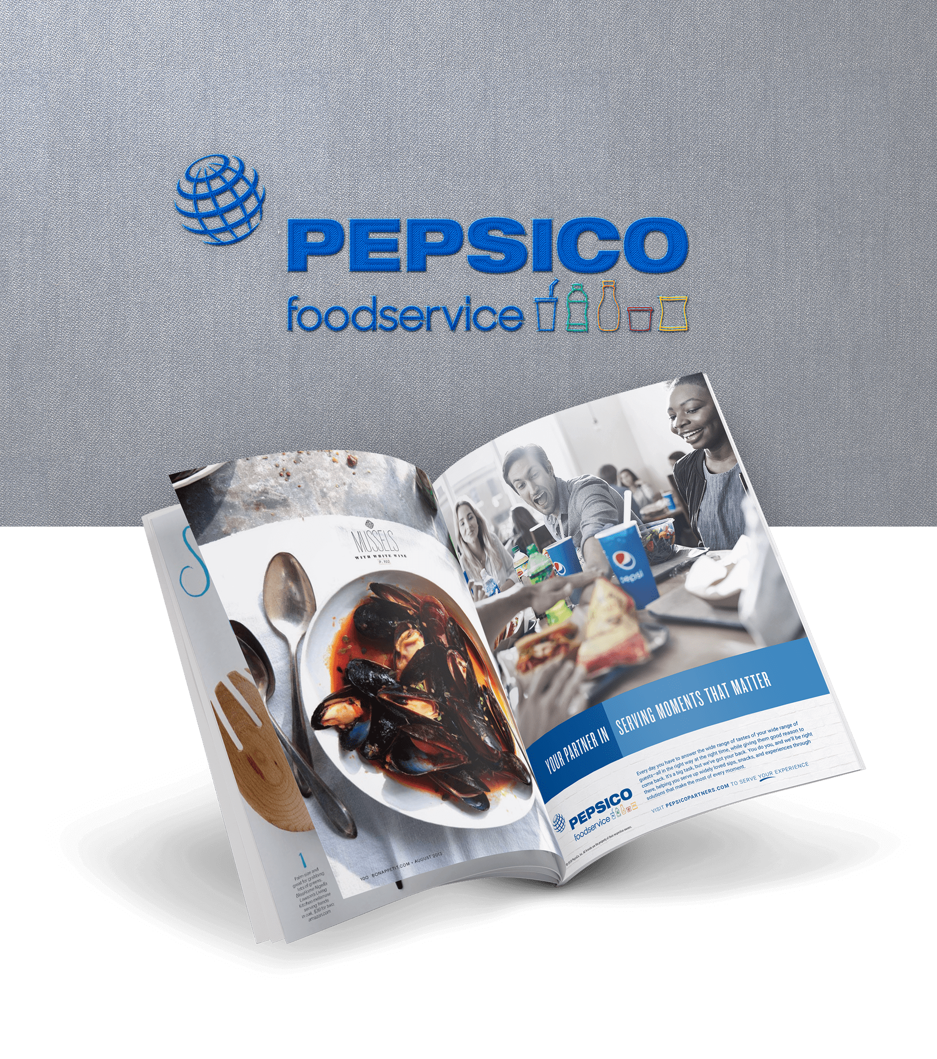 PepsiCo Foodservice Embroidered Logo & Moments That Matter Ad