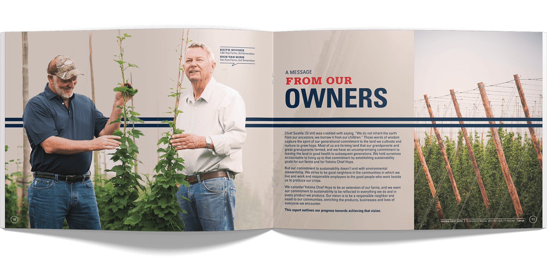 Yakima Chief Hops CSR Report Spread Pages 16-17