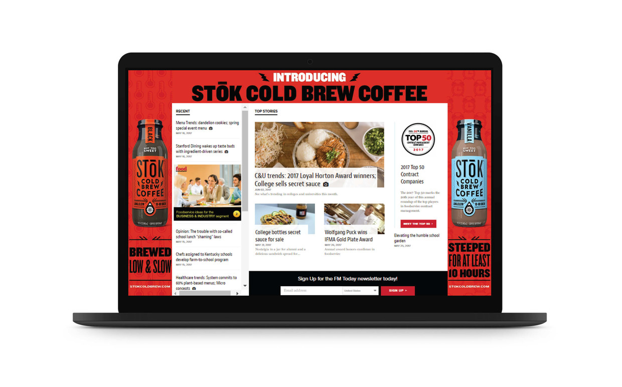 STŌK margin ad on a laptop