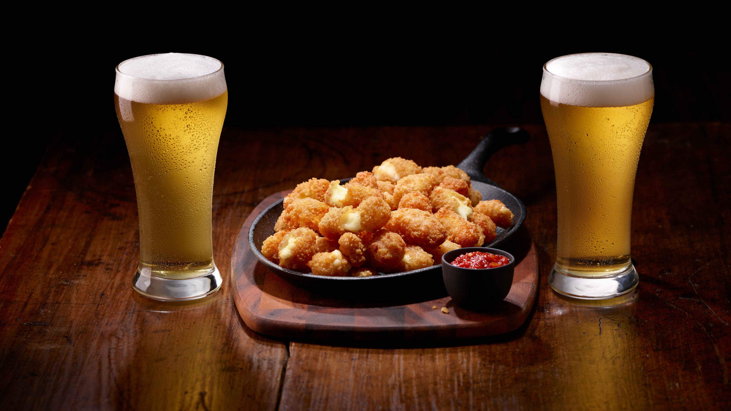McCain Anchor Spicy Cheese Curds and Beers