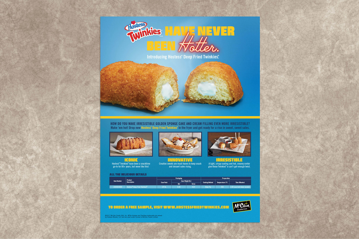 Hostess Deep Fried Twinkies sell sheet