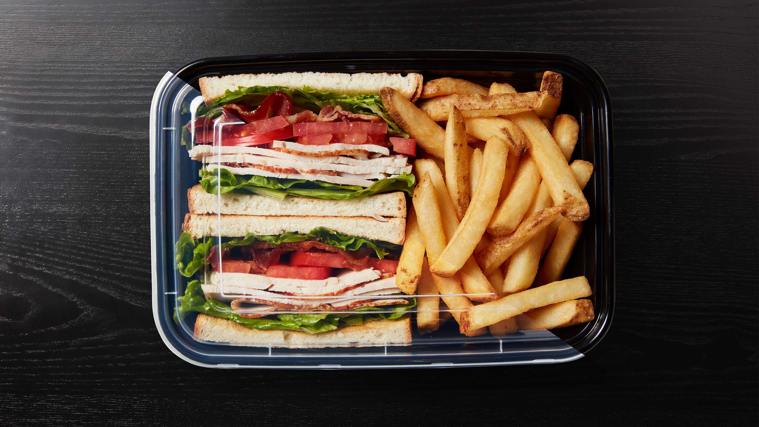 McCain Surecrisp fries and club sandwich
