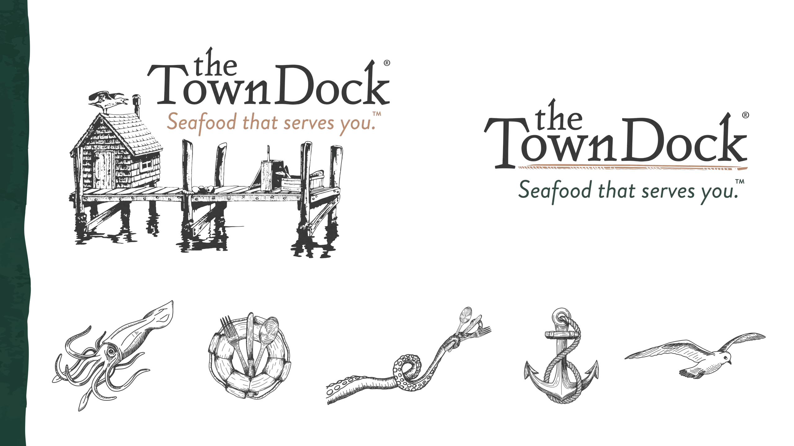 the Town Dock branding elements